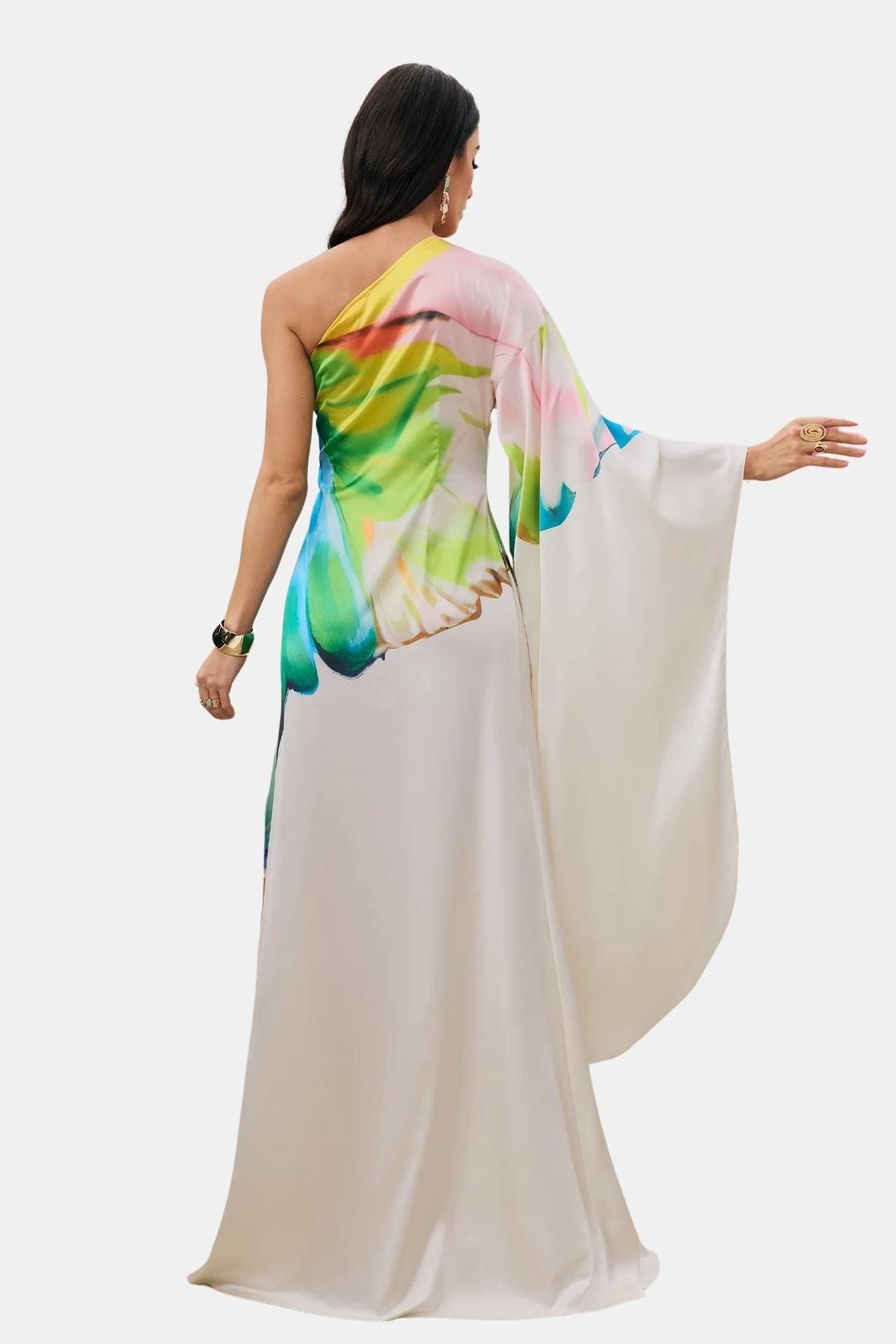 Celestria | Printed One-Shoulder Maxi Cocktail Dress