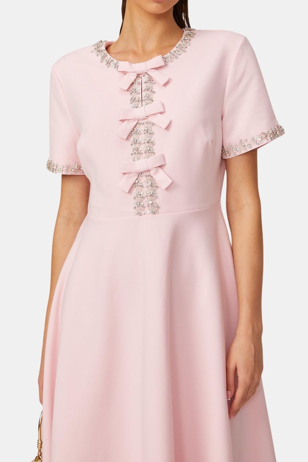 Selvianne | Crystal-Embellished Midi Cocktail Dress