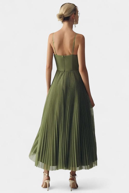 Lorena | Women’s Off-Shoulder Green Maxi Dress