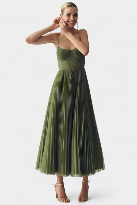 Lorena | Women’s Off-Shoulder Green Maxi Dress