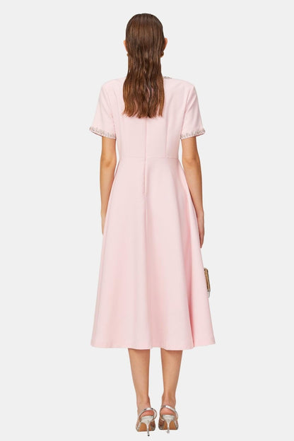 Selvianne | Crystal-Embellished Midi Cocktail Dress