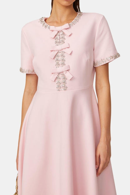 Selvianne | Crystal-Embellished Midi Cocktail Dress