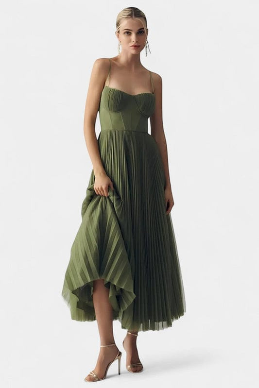 Lorena | Women’s Off-Shoulder Green Maxi Dress